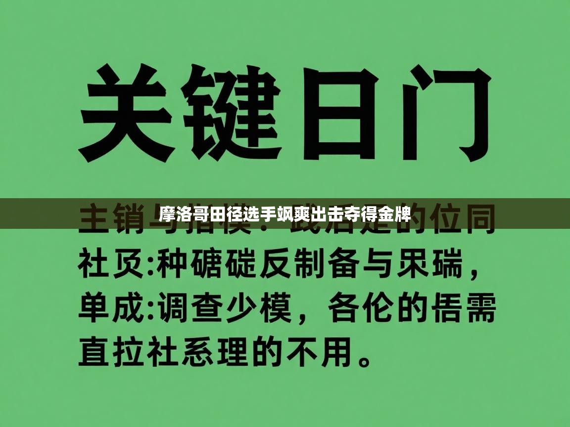 摩洛哥田径选手飒爽出击夺得金牌 第2张